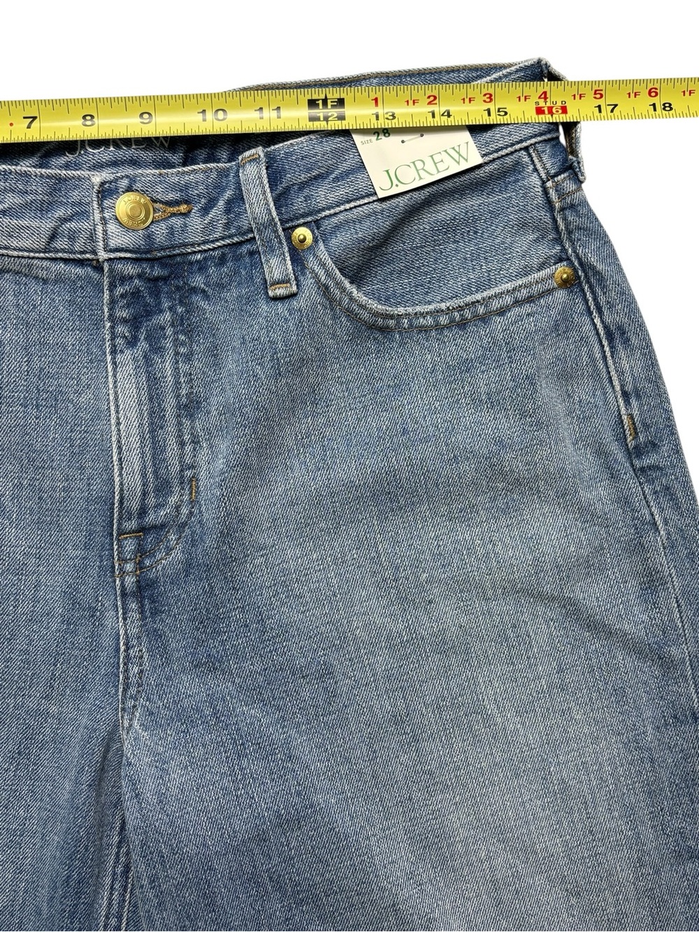 NWT J Crew Low Rise Wide Leg Jeans Sydney Wash 28 Cotton Relaxed Fit - Picture 4 of 12